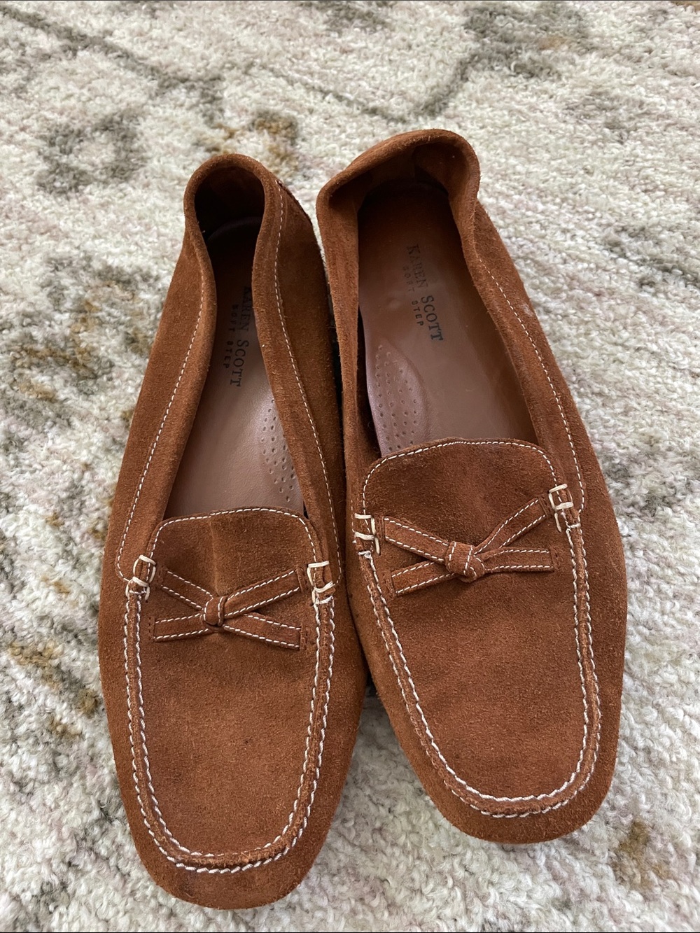 Karen Scott women’s Suede Loafers in Cognac Brown